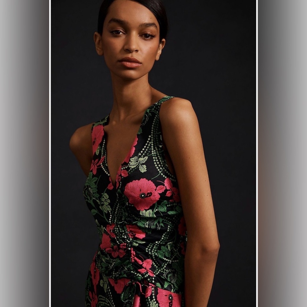 Anthropologie Maeve Ruched Midi Dress - Picture 4 of 7